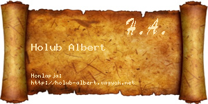 Holub Albert névjegykártya